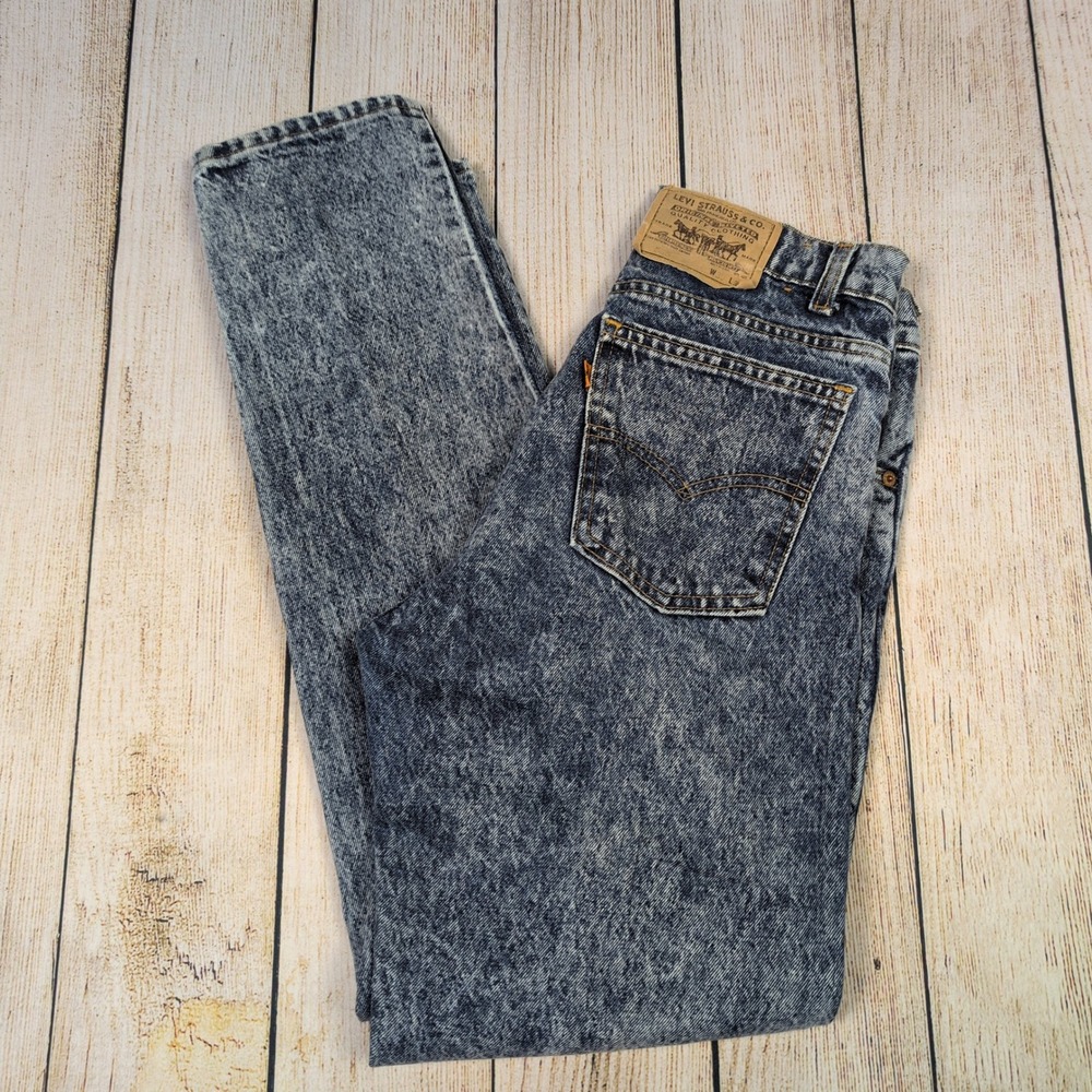 Levi's 550 Jeans Vintage Orange Tab Acid Wash‎ Relaxed Fit Denim Pants W30 L30
